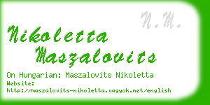 nikoletta maszalovits business card